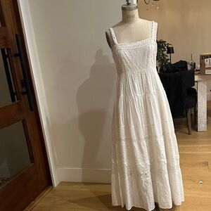 Love Shack Fancy White eyelet Lace maxi Dress